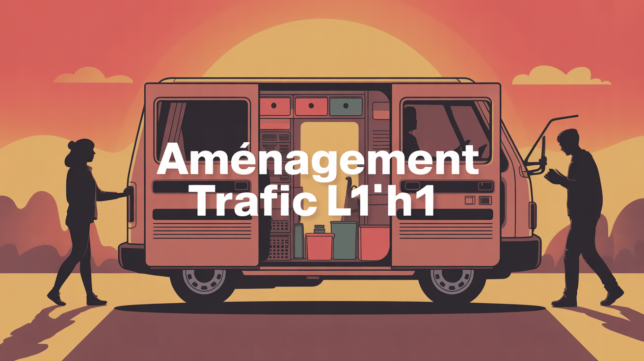 Illustration amenagement Trafic L1H1 van modulaire