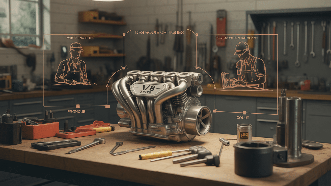 Entretien moteur BMW S65 V8 zones critiques atelier