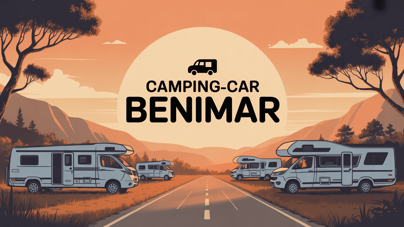 Vue d'ensemble camping car Benimar sur route