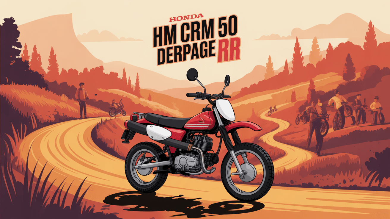 Honda HM CRM 50 Derapage RR illustration stylisee moto 50cc enduro