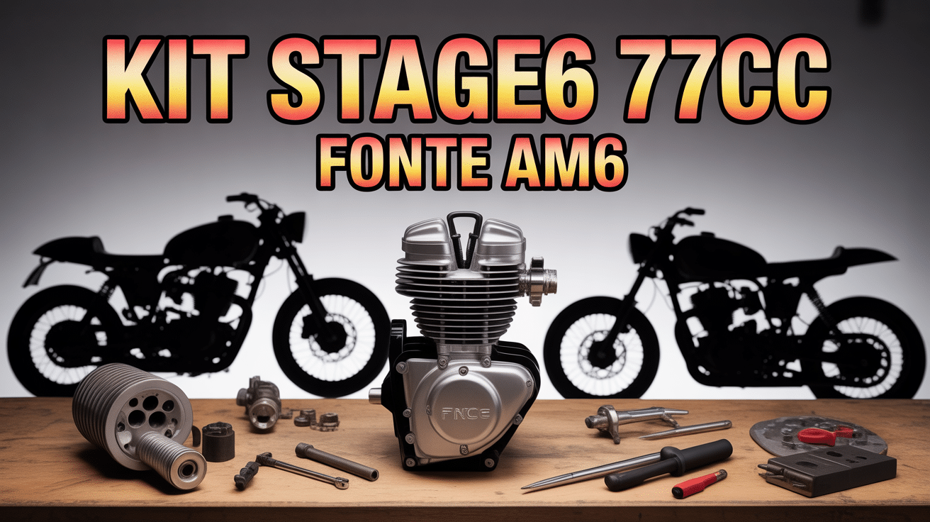kit Stage6 77cc fonte AM6 avec cylindre vue atelier motard