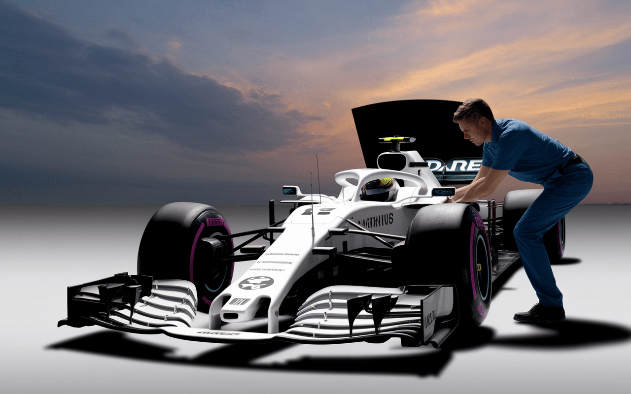 Mécanicien F1 DNS monoplace panne