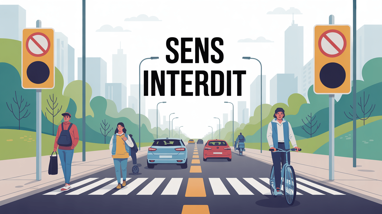 Illustration sens interdit en ville code de la route