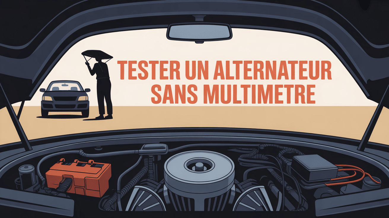 Observateur vérifie alternateur sans multimètre sous capot