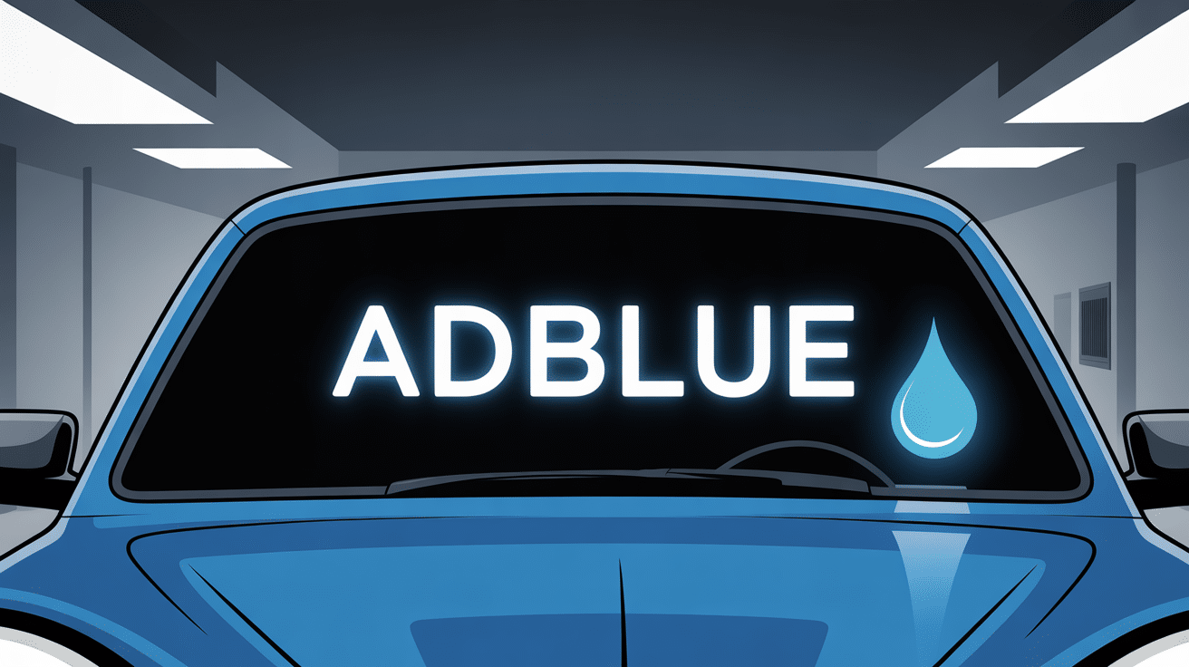 Voyant AdBlue bleu sur tableau de bord automobile
