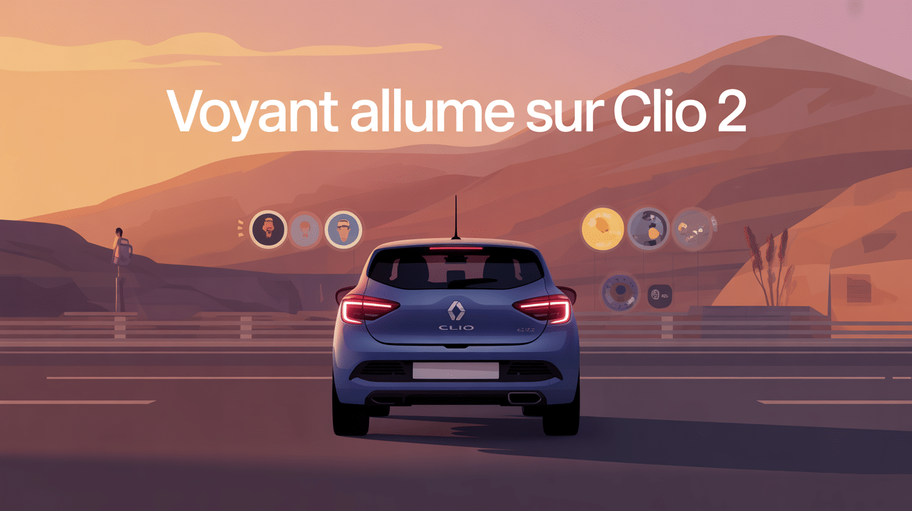 tableau de bord Clio 2 avec voyants lumineux