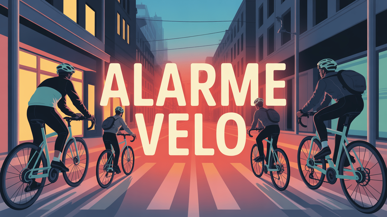 vue urbaine velos attaches avec alarme velo