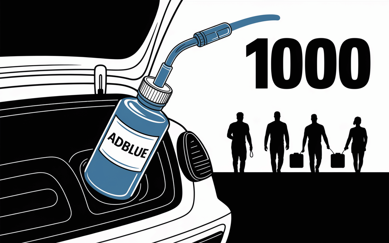 Versement anti cristallisant AdBlue dans reservoir Peugeot givre chiffre 1000
