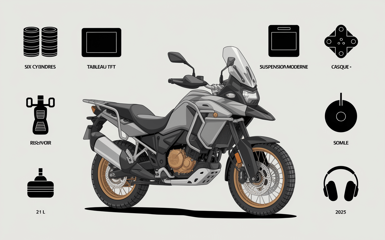 honda goldwing graphe specs moteur tft 2025