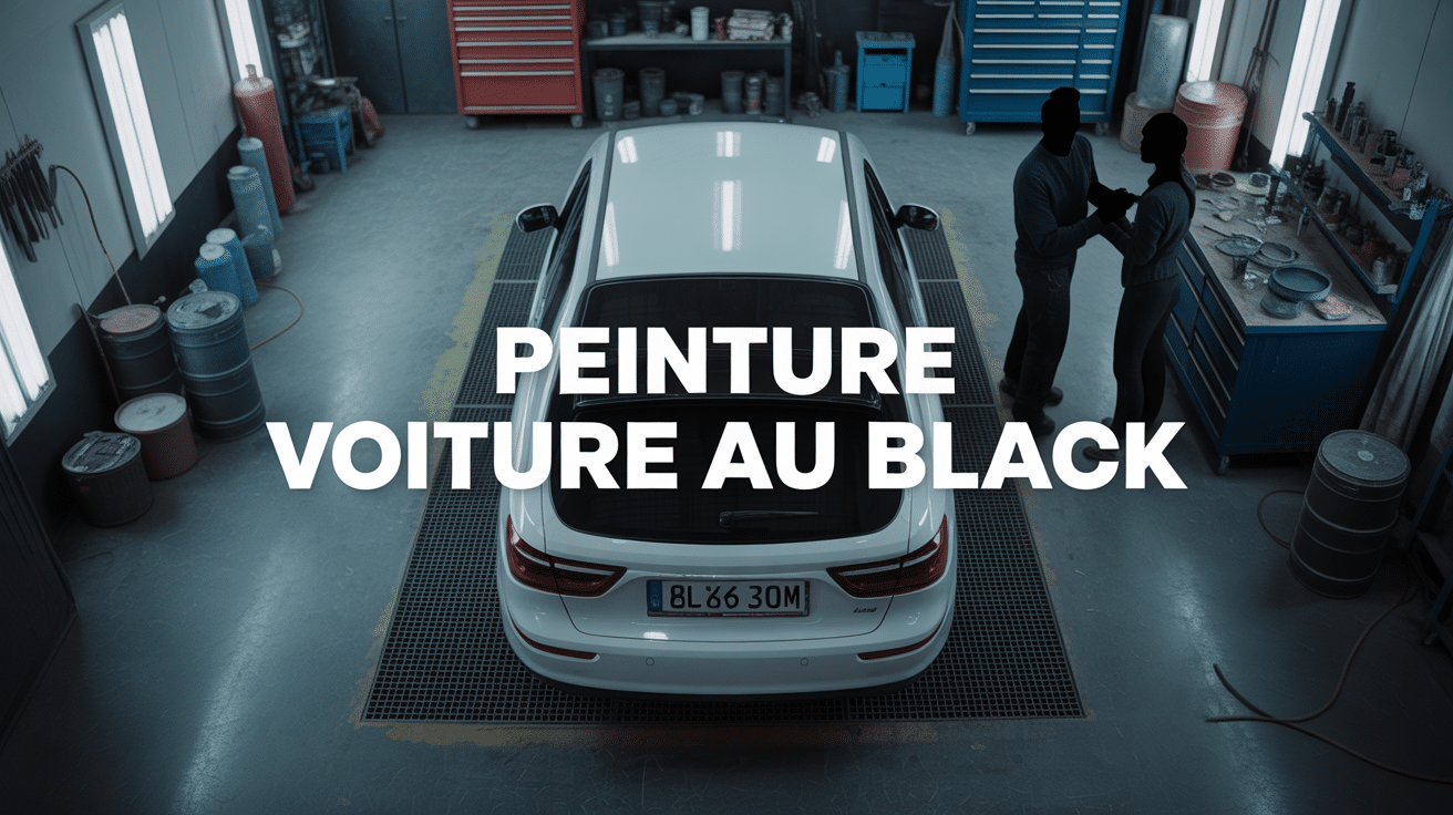 Peinture voiture au black garage artisanal vue de dessus