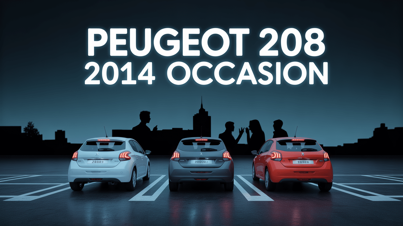 Vue de Peugeot 208 2014 occasion sur parking