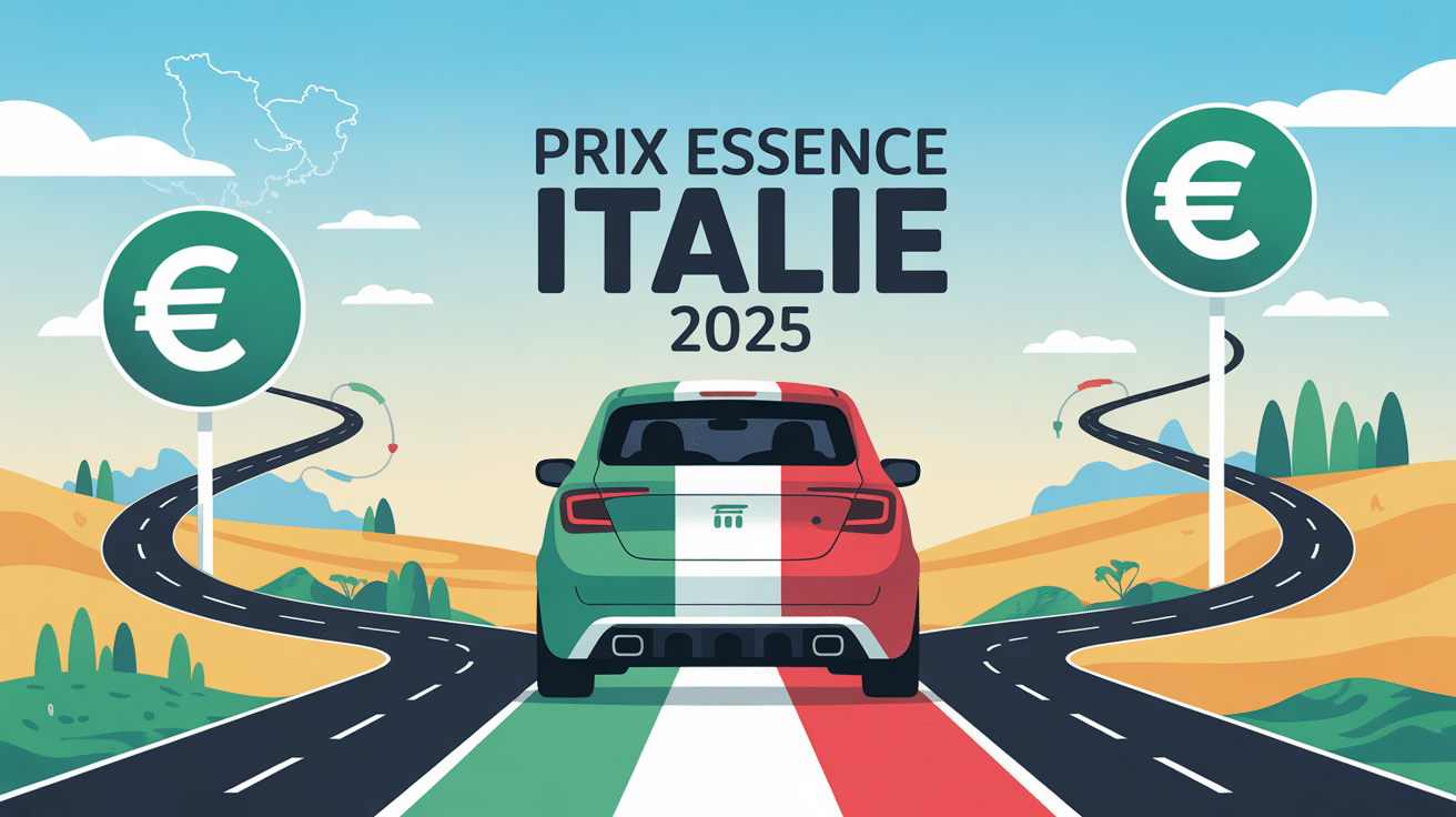 Prix essence Italie 2025 sur carte routiere