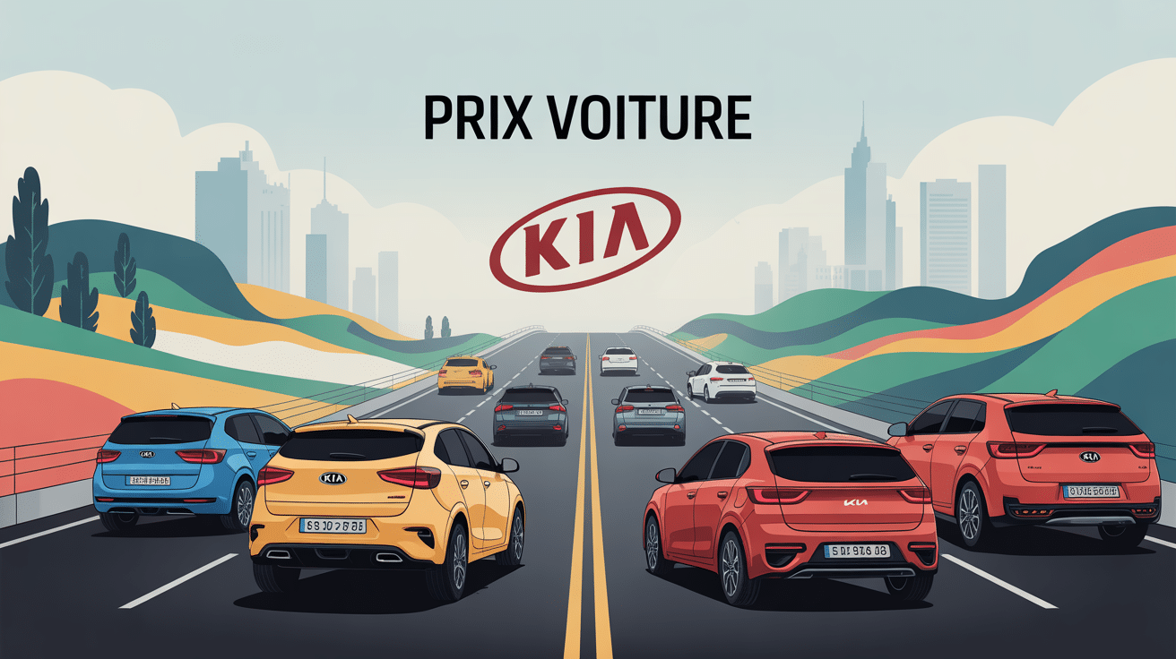 Prix voiture Kia, illustration route et voitures urbaines, SUV compactes