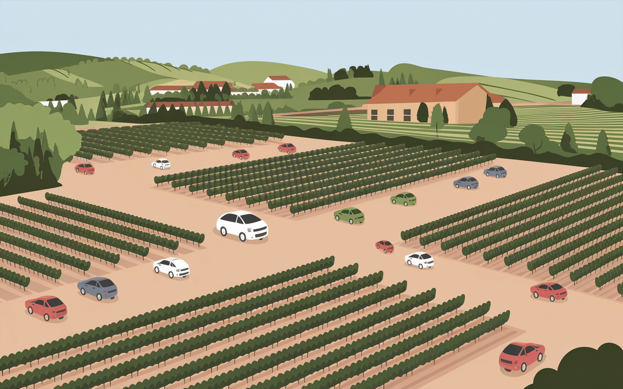 Parkings dallés vegetales gravier stabilise vignes