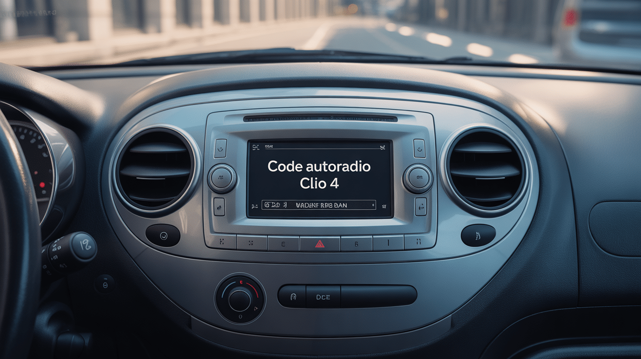 ecran code autoradio clio 4 sur tableau de bord