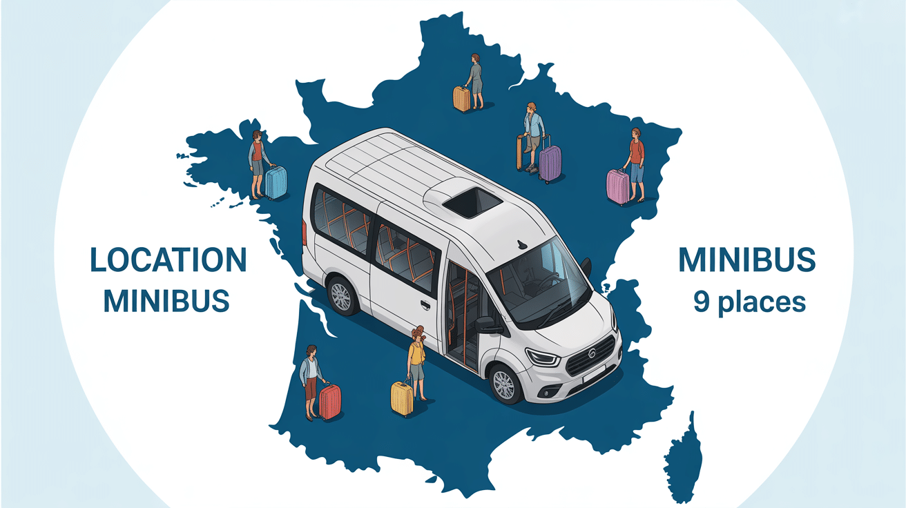 Location minibus 9 places Leclerc sur carte France