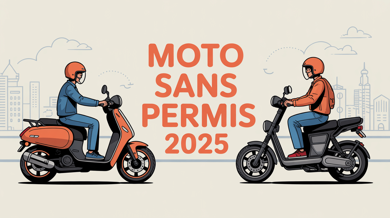 Moto sans permis 2025 et scooter électrique L1e sur route urbaine