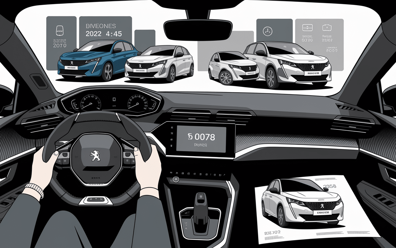 Emplacement prise OBD Peugeot 308 sous tableau de bord