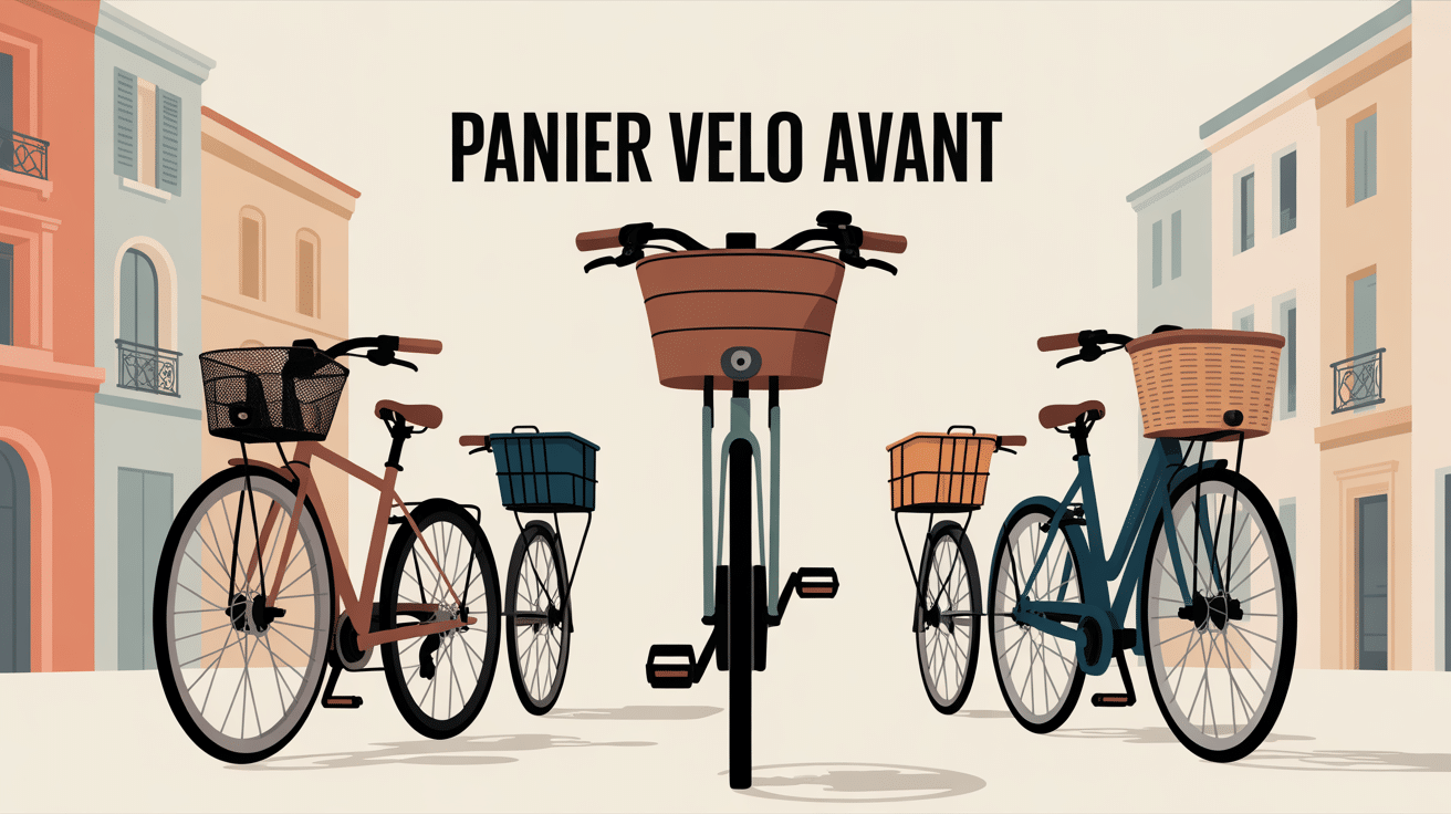 panier velo avant metal osier textile sur velo urbain