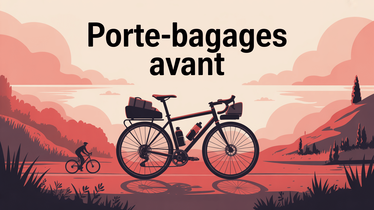 illustration porte bagages avant velo cyclotourisme