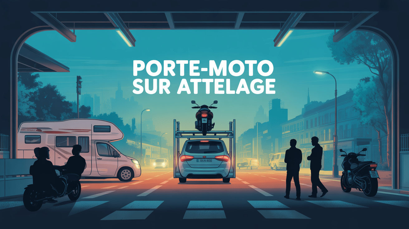porte moto sur attelage sur camping car urbain motards