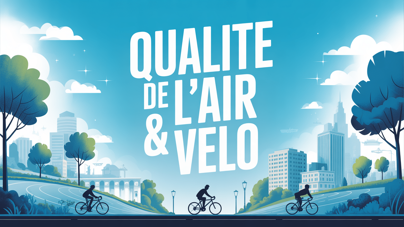 Illustration qualite air velo piste cyclable urbaine