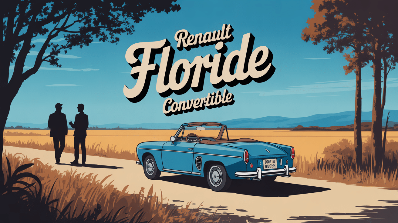 Renault Floride cabriolet sur route vintage, ambiance collection passionnés