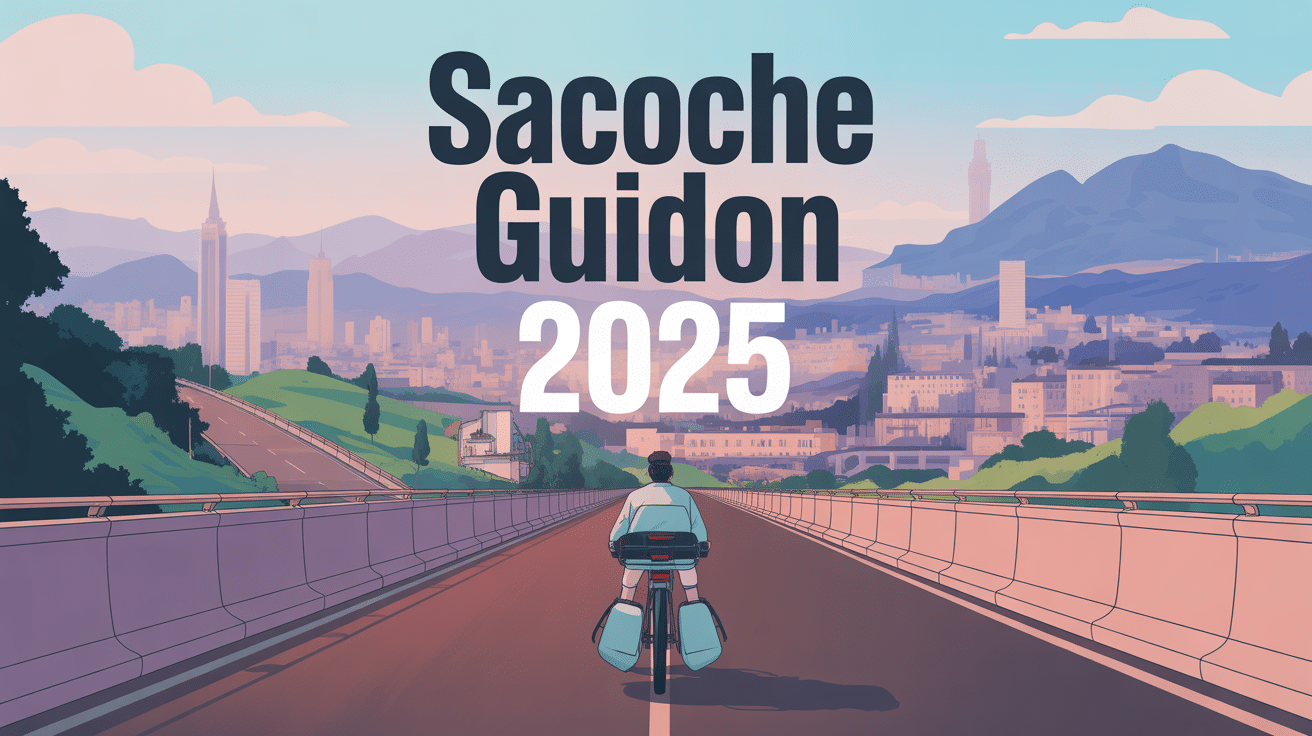vue velo moderne et sacoche guidon sur route secondaire 2025
