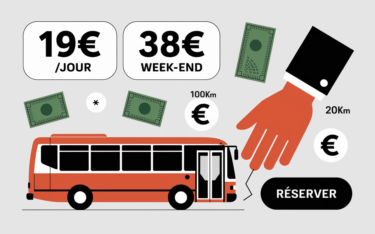 Tarifs location minibus 9 places Leclerc tableau
