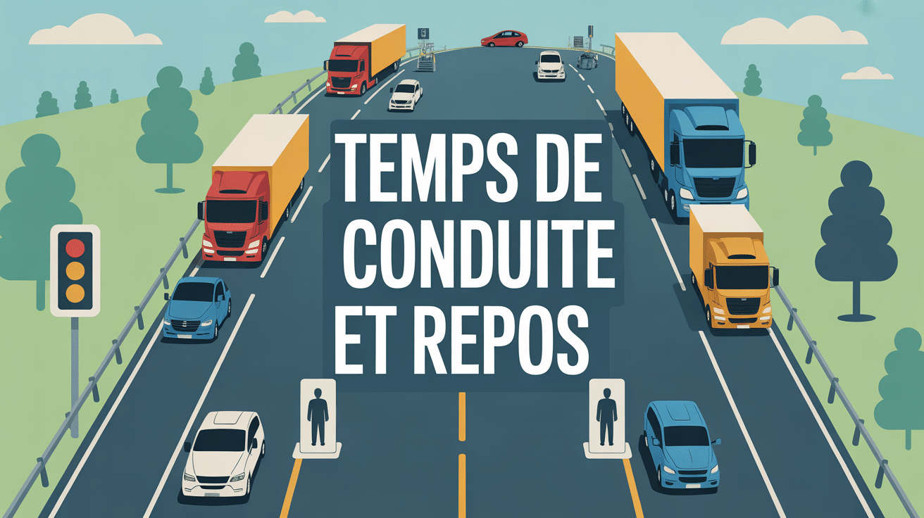 illustration route camions securite temps de conduite et repos