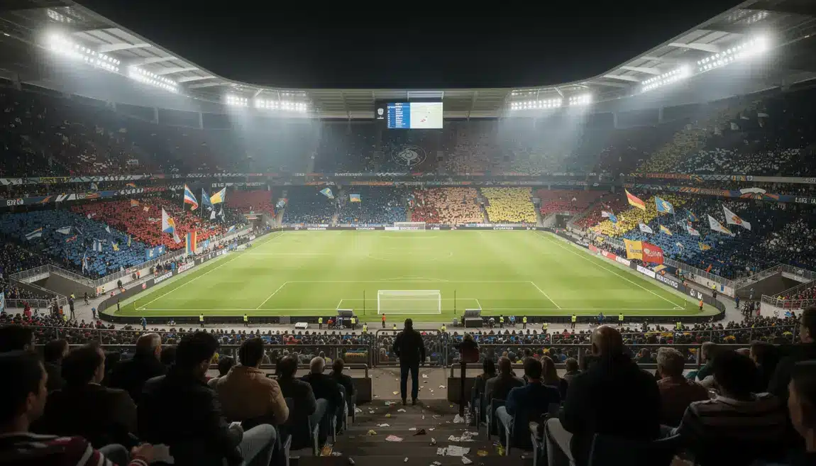 Vue stade plein ambiance Bundesliga football allemand