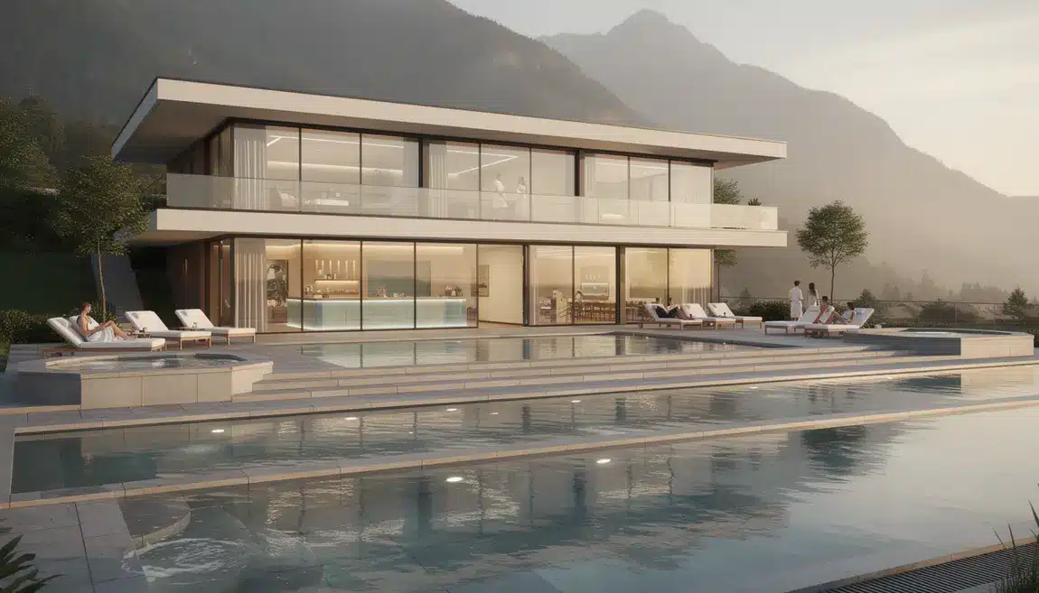 vue extérieure hôtel spa luxe allemagne montagnes