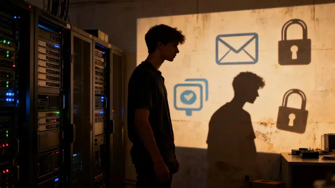 jeune hacker serveurs email cadenas
