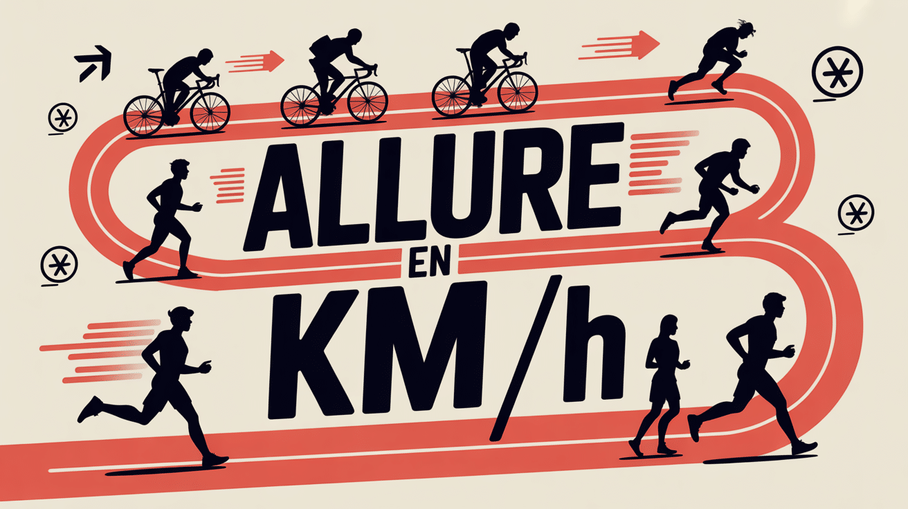 allure en km/h silhouettes coureurs cyclistes