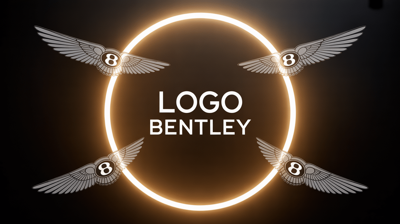 bentley logotipo ailes stylisees cercle lumineux