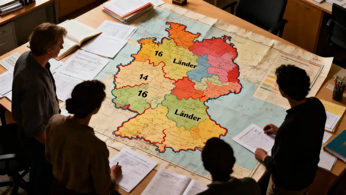 Carte Allemagne silhouettes education systeme federal