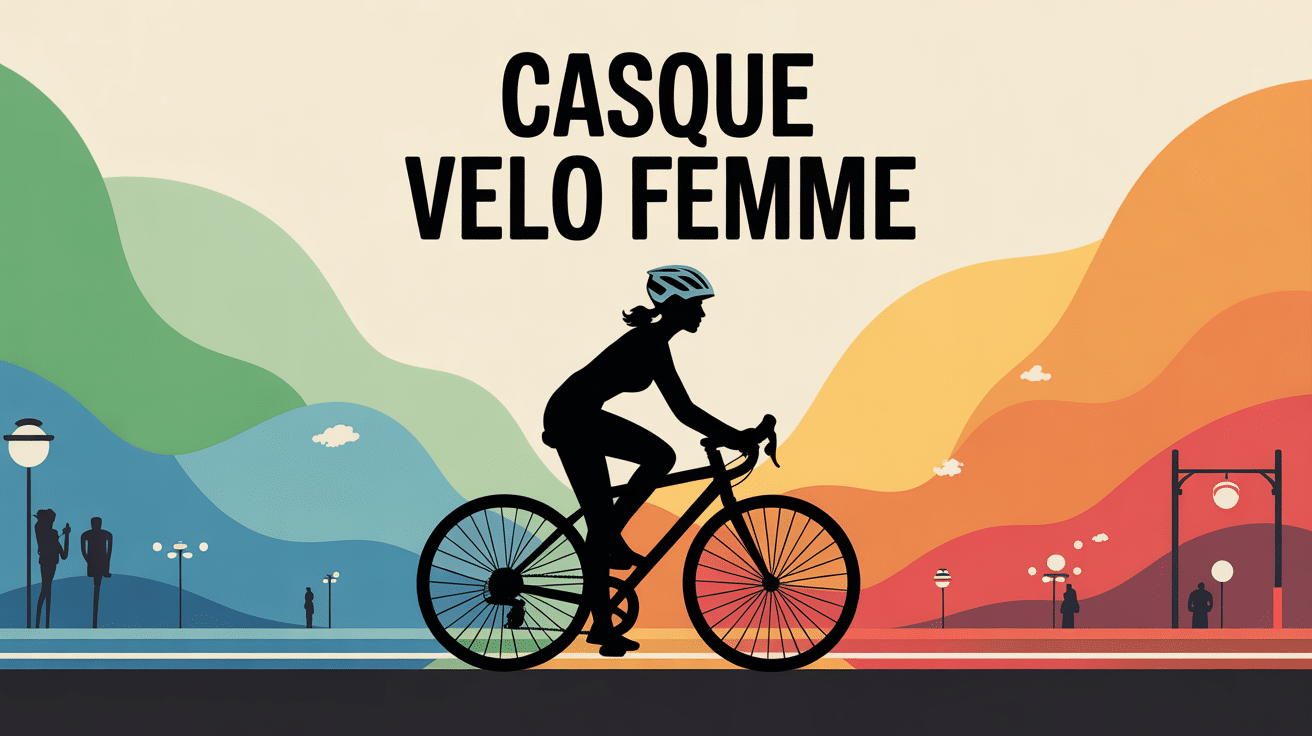 casque vélo femme stylisé avec fond graphique