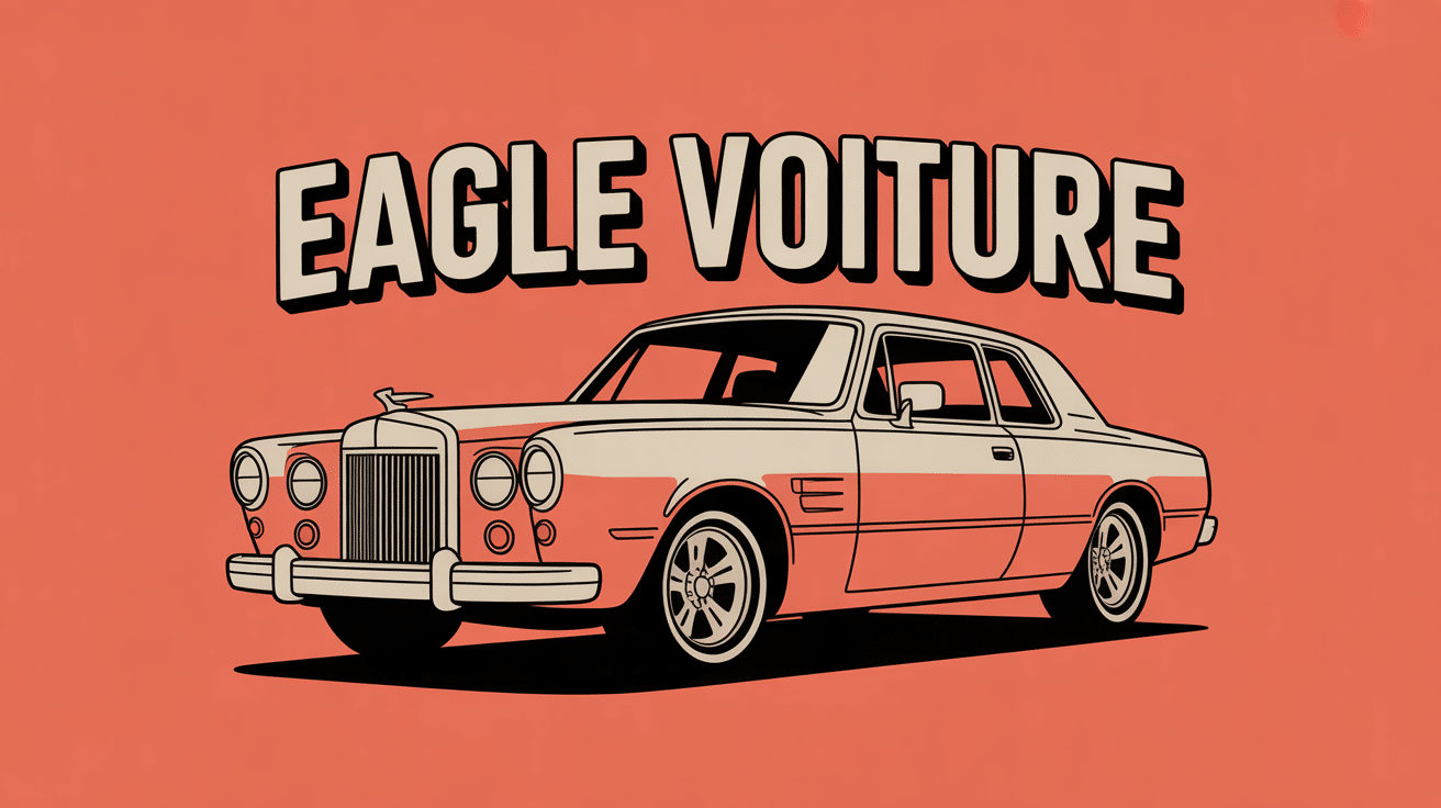 eagle voiture stylisée fond coloré collector