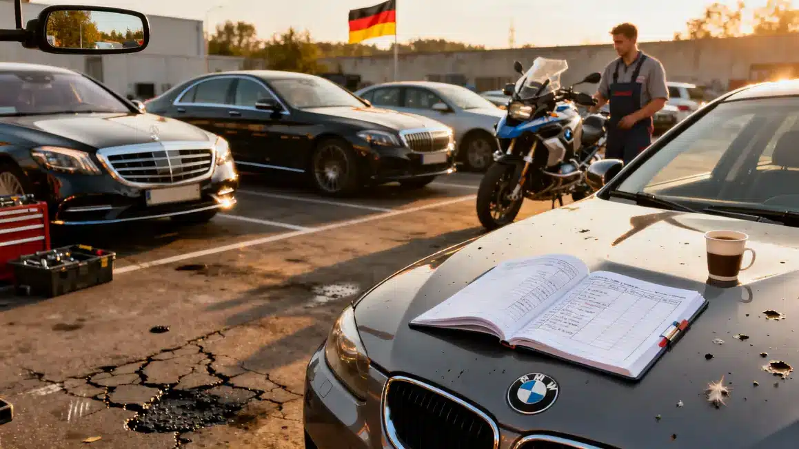 Parking allemand voitures premium carnet entretien