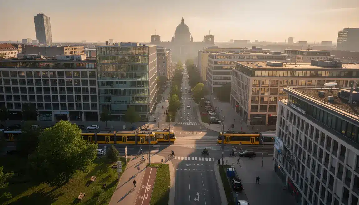 Vue aérienne de Berlin logements modernité mobilité