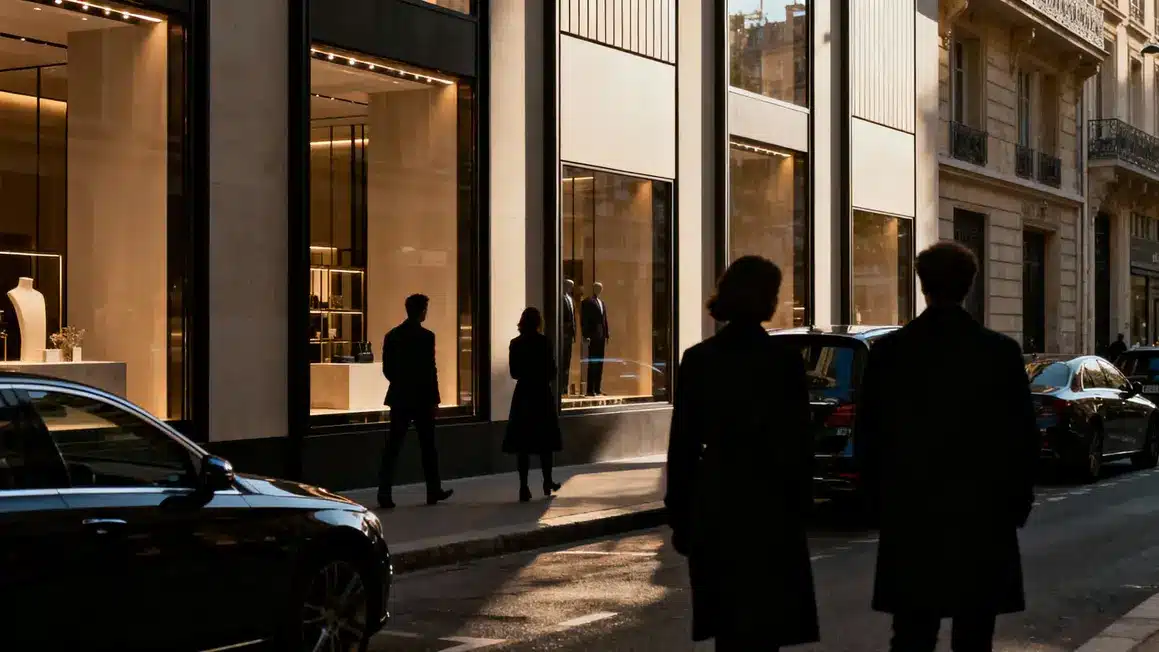 Boutique de luxe allemand vitrine urbaine et voiture