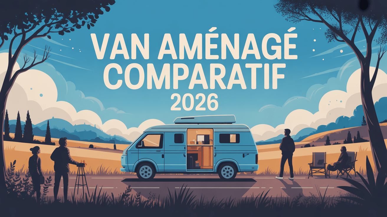 meilleur van aménagé sur route campagne