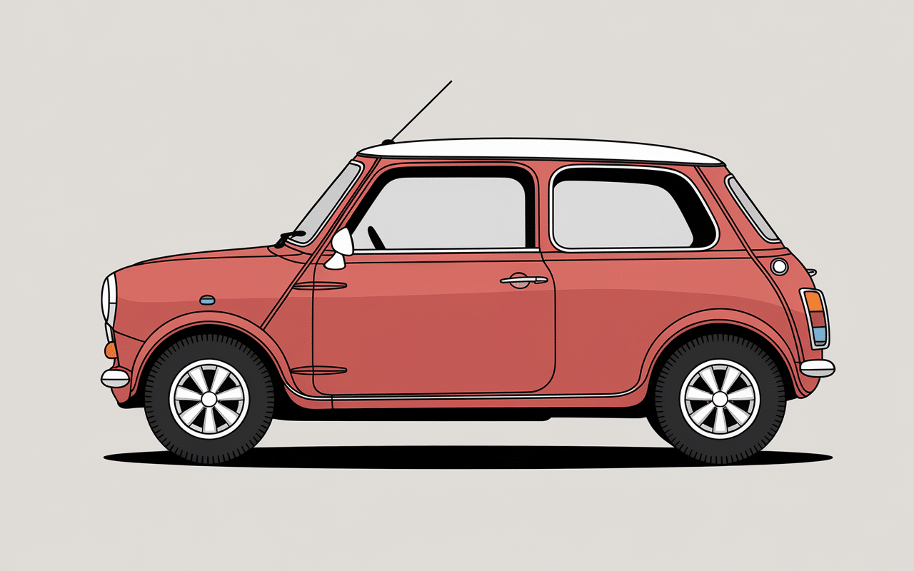 mini austin schema vue laterale technique
