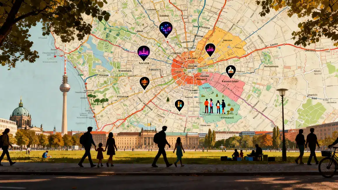 Carte quartiers Berlin expatriés installation