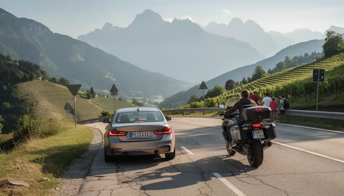 Voyage été route Allemagne montagne vignobles