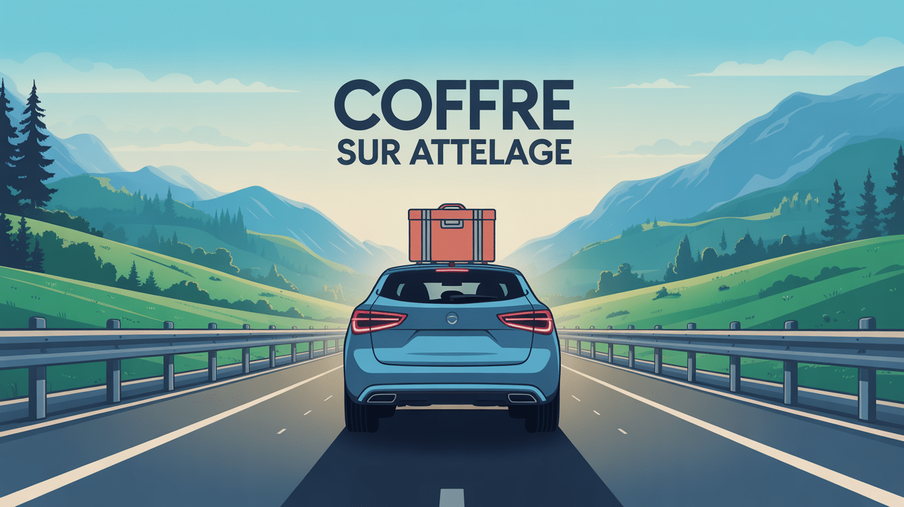 towbox sur attelage familiale aire d'autoroute
