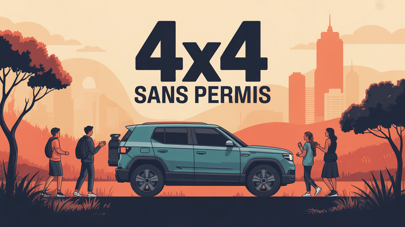 SUV sans permis 4x4 stylisé paysage