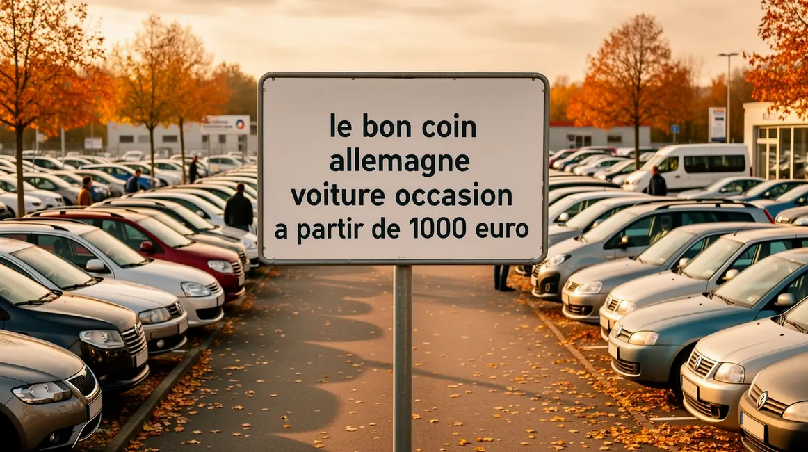 parking voitures occasion Allemagne automne panneau prix