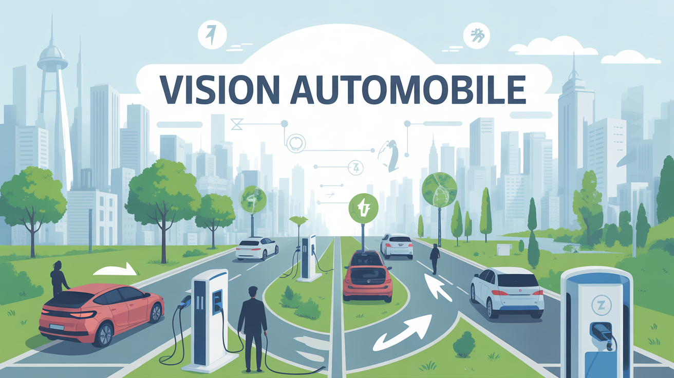 automobile vision ville moderne avec voitures électriques