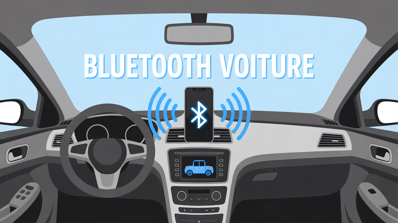 bluetooth voiture smartphone connecté sur tableau de bord